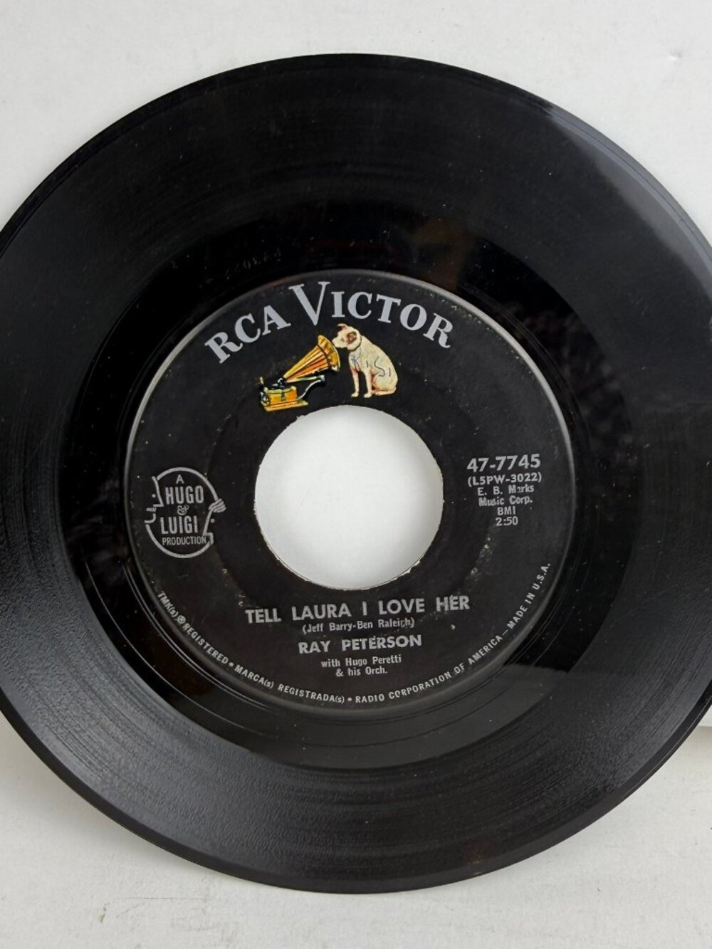 Ray Peterson Tell Laura I Love Her/Wedding Day 7" Vinyl 45RPM RCA Victor 47-7745